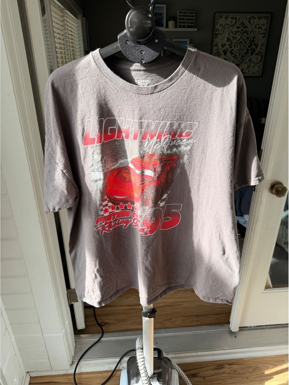 Disney Pixar Lightning McQueen Graphic T-Shirt Men XXL Gray